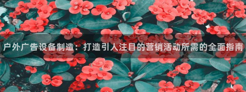 杏宇平台代理怎么赚钱：户外广告设备制造：打造引人注目的营销活动所需的全面指南