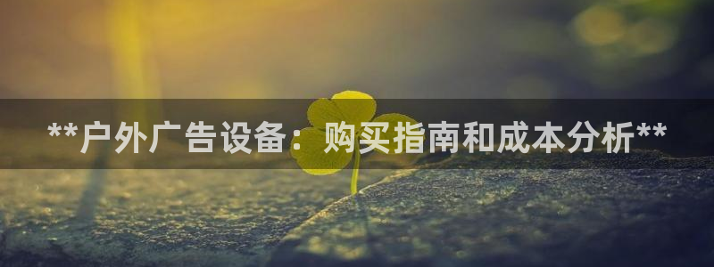 杏宇平台注册登录：**户外广告设备：购买指南和成本分析**