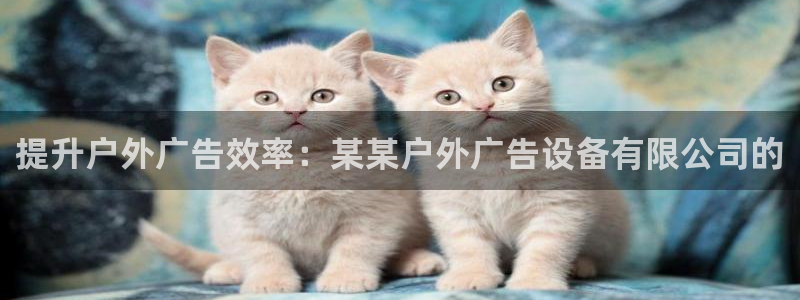 杏宇代理注册：提升户外广告效率：某某户外广告设备有限公司的