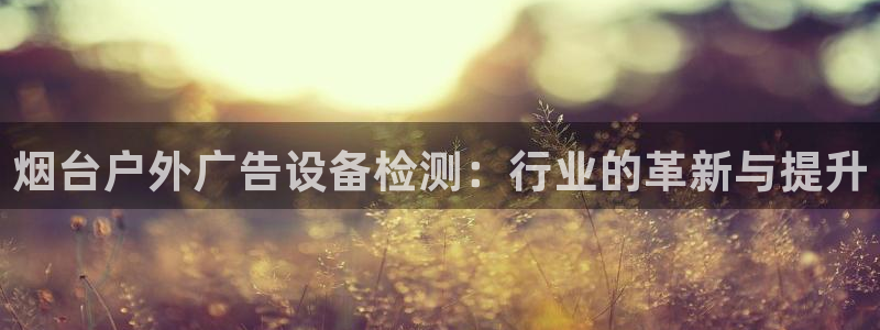 杏宇官方平台官网下载：烟台户外广告设备检测：行业的革新与提升