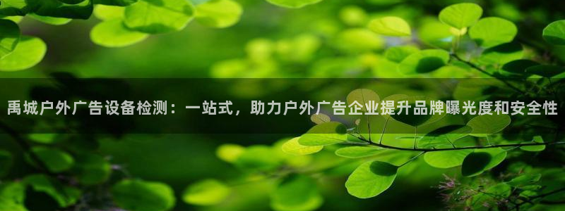 杏宇平台代理：禹城户外广告设备检测：一站式，助力户外广告企业提升品牌曝光度和安全性