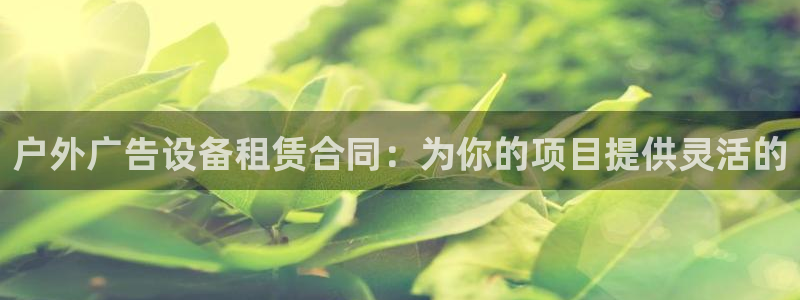 杏宇平台代理怎么样可靠吗：户外广告设备租