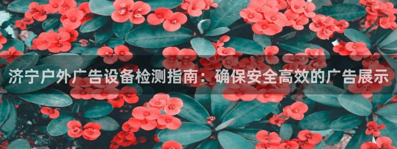 杏宇平台总代理：济宁户外广告设备检测指南：确保安全高效的广告展示